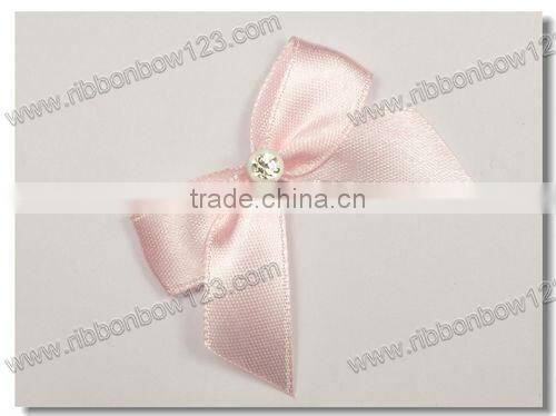 rhinestone centers pre made satin ribbon bow