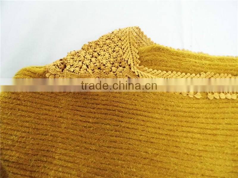 Wool&Acrylic womens knitted sweater pullover