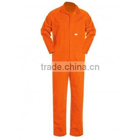 Custom Hi Vis Orange Durable Construction Worker Uniform Reflective Safety Coverall