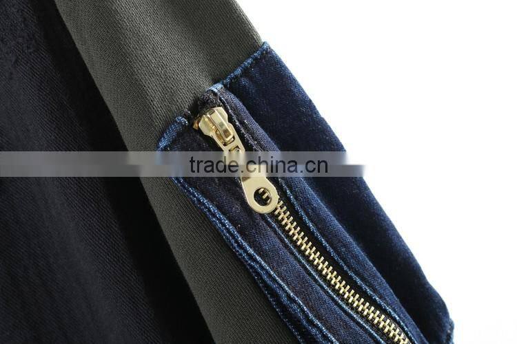 ladies long wholesale denim jackets wears women's store bulk for women and girls 2016 with two custom embroidery denim pockets