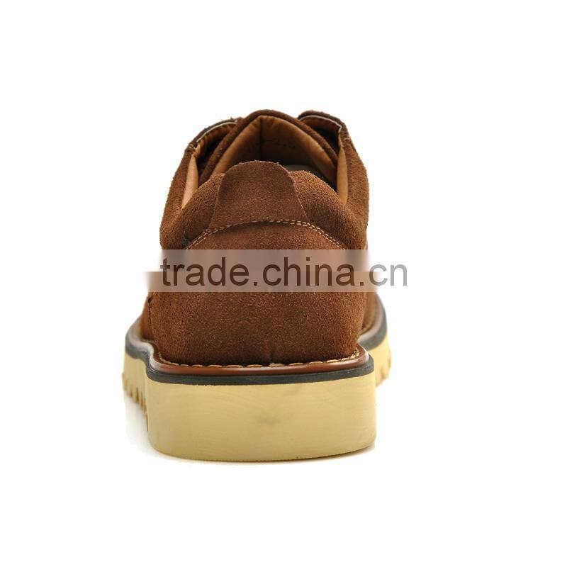 Black swede leather casual shoes fashion sample for men, adults work boots shoes with leather upper and rubber sole