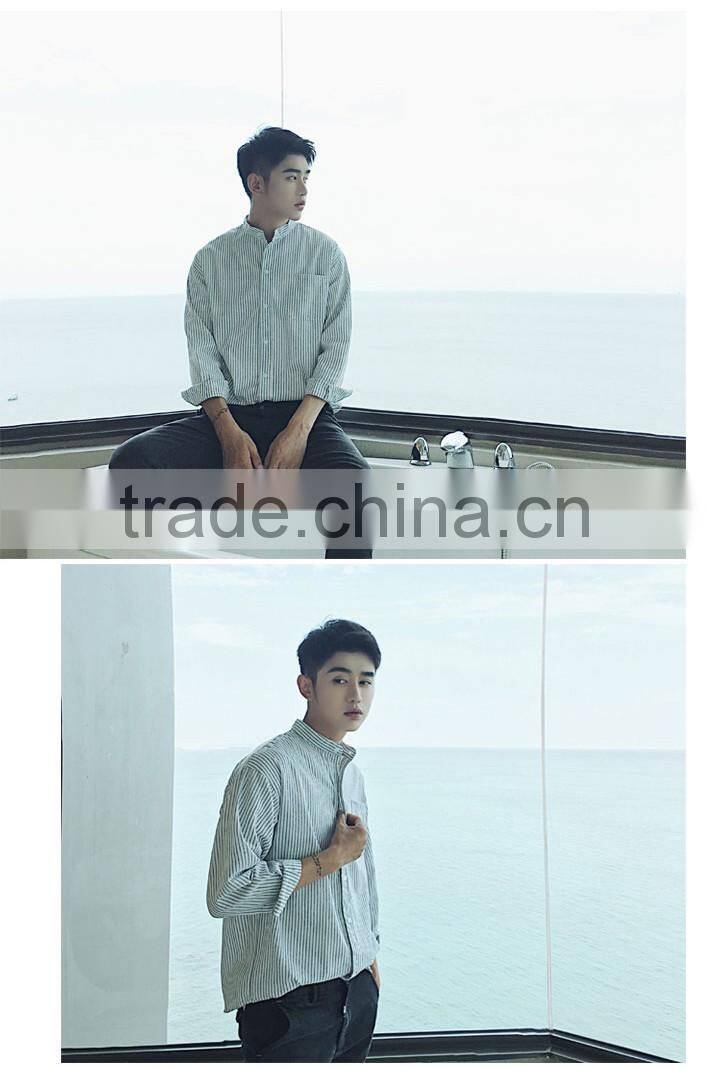 SZXX Manufacturer korean fashion stripe For Mens Shirts