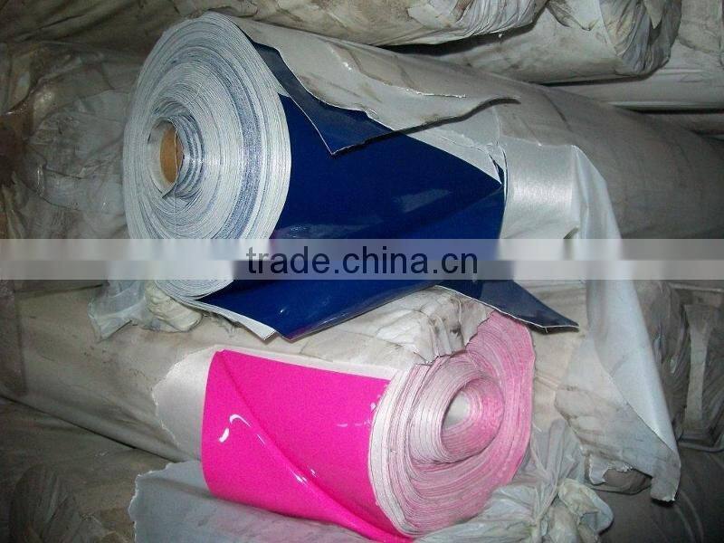 Pvc Shining Fface Leather for Bag STOCKLOT, Pvc Synthetic Leather with Mirro Face Stoclot for Shoes