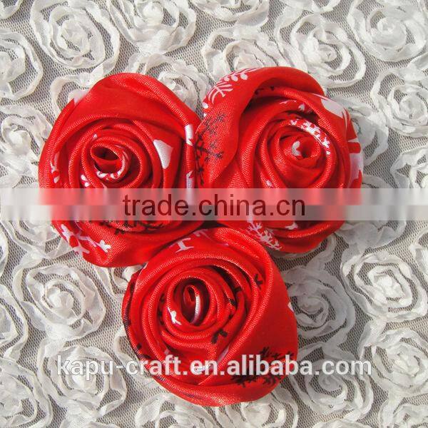 Decoration flower colorful 2inch satin mesh flowers wholesale in stock