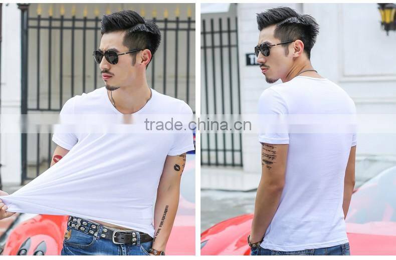 Fashion Best Selling Wholesale Cotton Custom Casual Men T Shirt V Neck