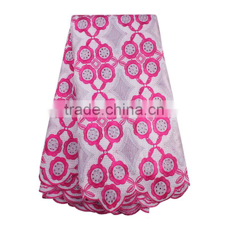 Bestway Peach Lace Fabric African 2017 Swiss Voile Lace For Wedding Dress