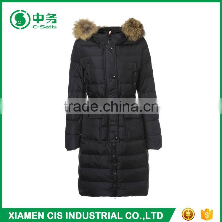Latest Fashion Winter Korean Style White Lady Goose Down Long Coat