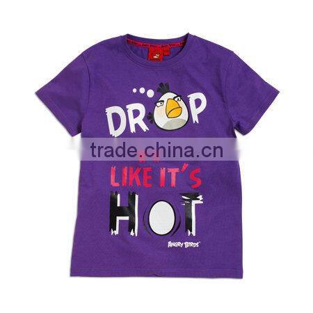 Trendy handsome purple children short sleeves tshirt