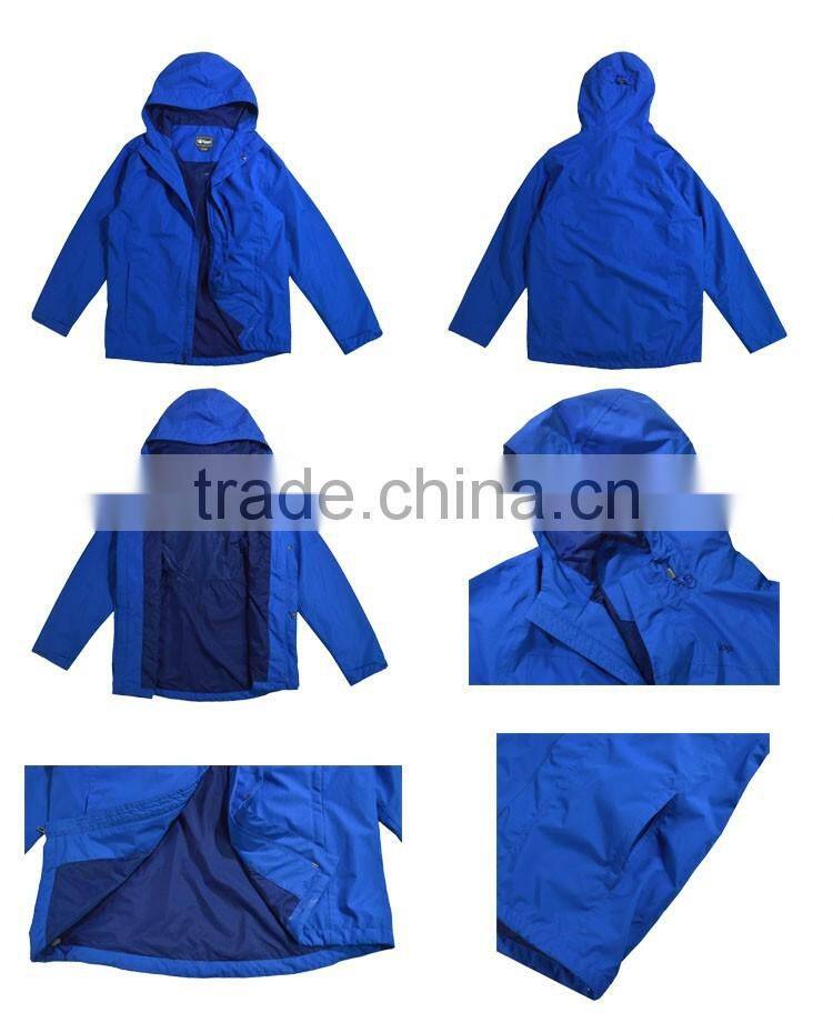 Fashion Men's Windbreaker Warm Blue Jacket With Hood
