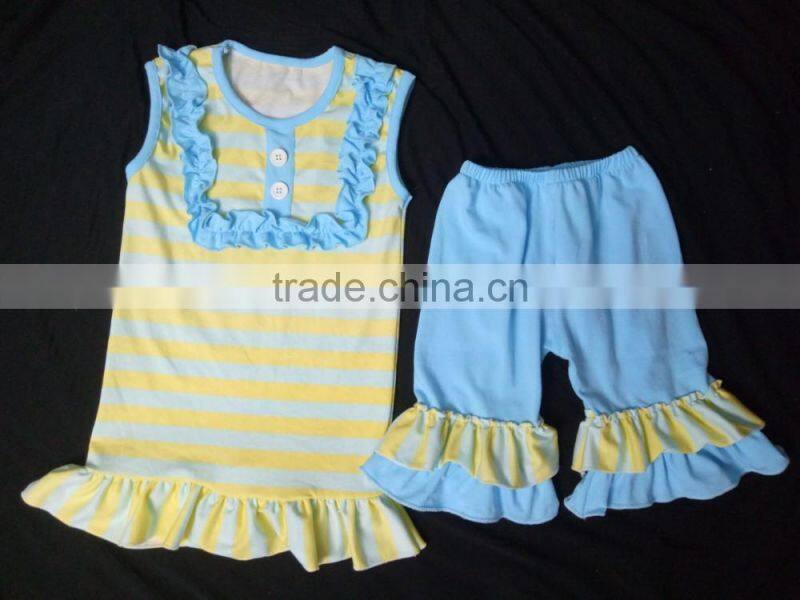 2016 new style Baby clothes sets summer girls clothing sets baby girl clothes set sleeveless and stripes pants
