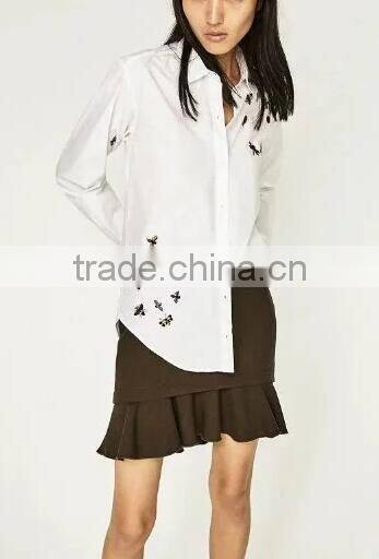 Runwaylover EY2386B New Design 2017 Ladies Fashion Embroidery Blouse