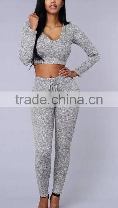 Runwaylover EY2354B Ladies 2017 Sport Suits , Sexy Crop Top And Pants