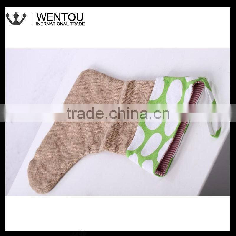 Monogrammed Burlap Christmas Stocking