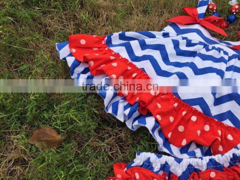 2015 chevron baby girls swing top set July 4th swing outfits with matching necklace and bow set
