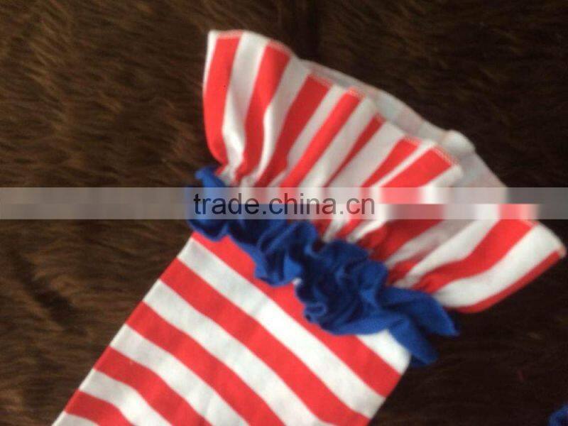 2015 new baby girls ruffle capri dress set July 4th outfits with matching necklace and bow