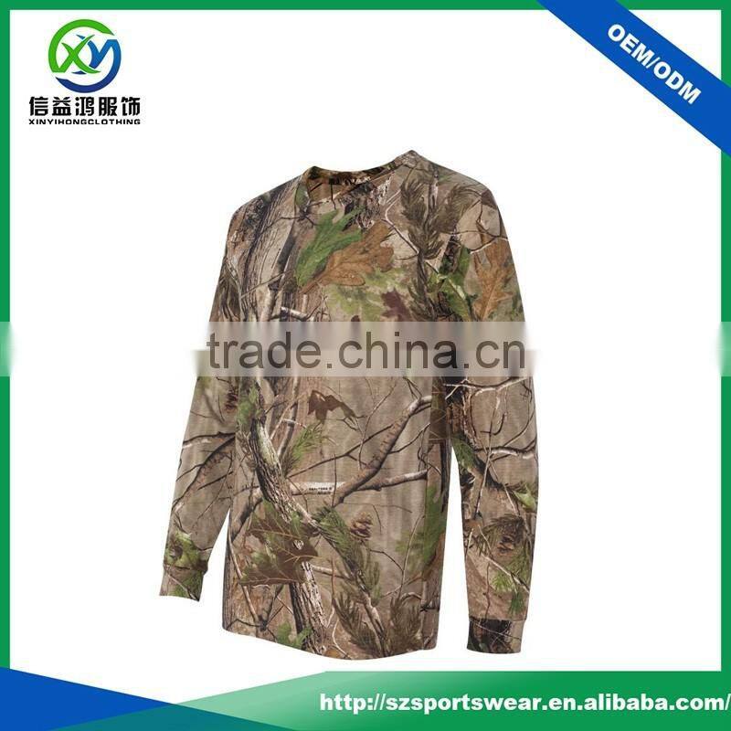 OEM custom full sublimation pattern long sleeve o-neck man sport t shirt with your own logo