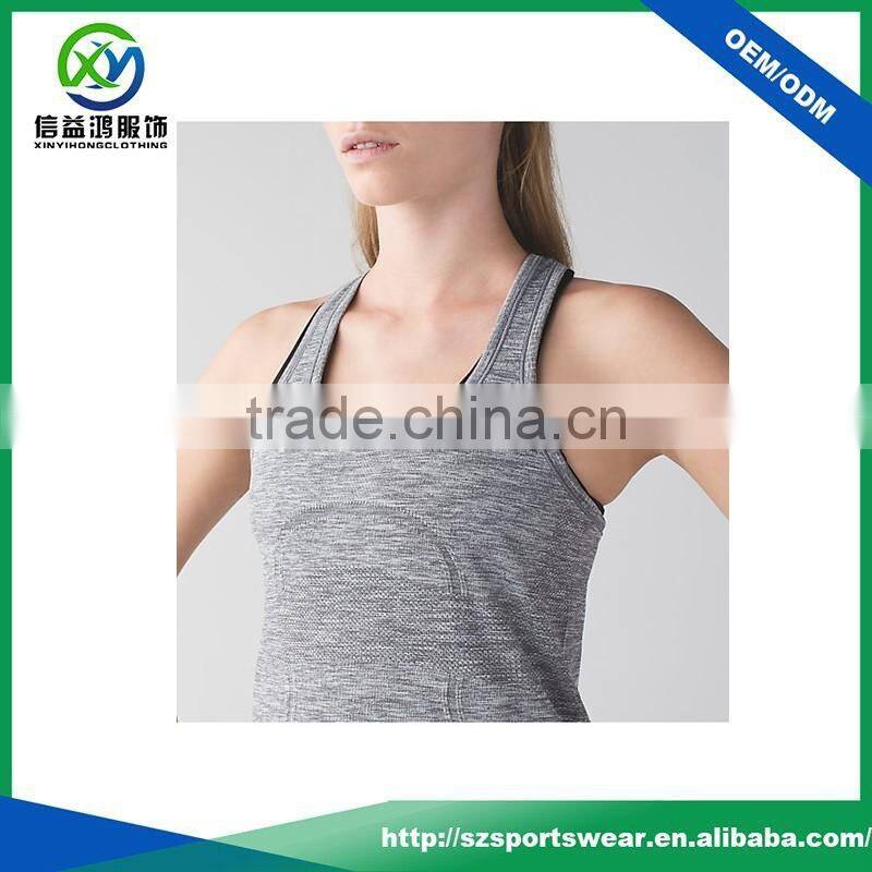 OEM service 90% polyester 10% spandex fabric dry fit yoga shirts stringer tank top / tank top women