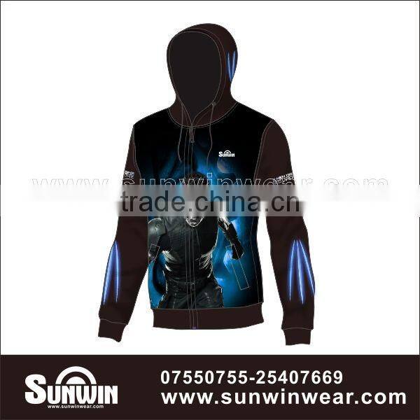 Wholesale Custom Fashion Design Full Sublimated Fleece Zipper- Up Men Hoodies
