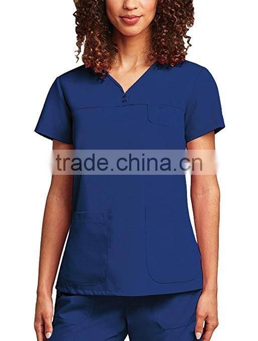 Colorful 2017 custom fashionable Scrub Top nurse hospital uniforms medical scrubs designs