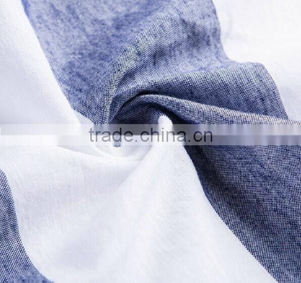 latest design one pocket oxford blue and white stripe men' s shirts