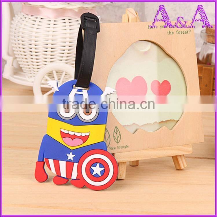 genuine leather PU luggage tag with deboss emboss logo