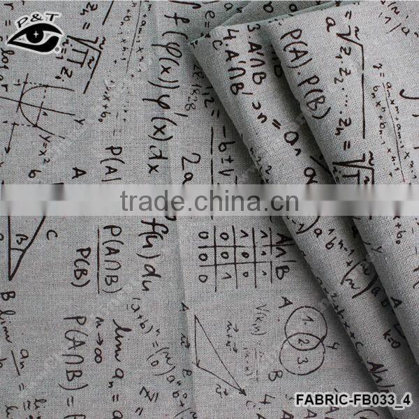 1.50m Preppy Style Formula & Equation Pattern Linen/Cotton Canvas Fabric Zakka Patchwork Fabric