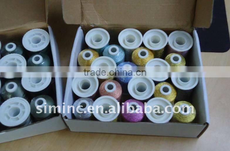 high quality polyester and rayon reflective sewing thread with all colors