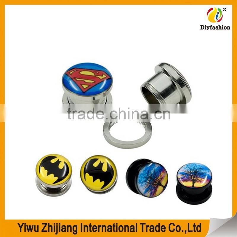 Stainless Steel Screw Ear Plugs Flesh Tunnels Stretcher Expander