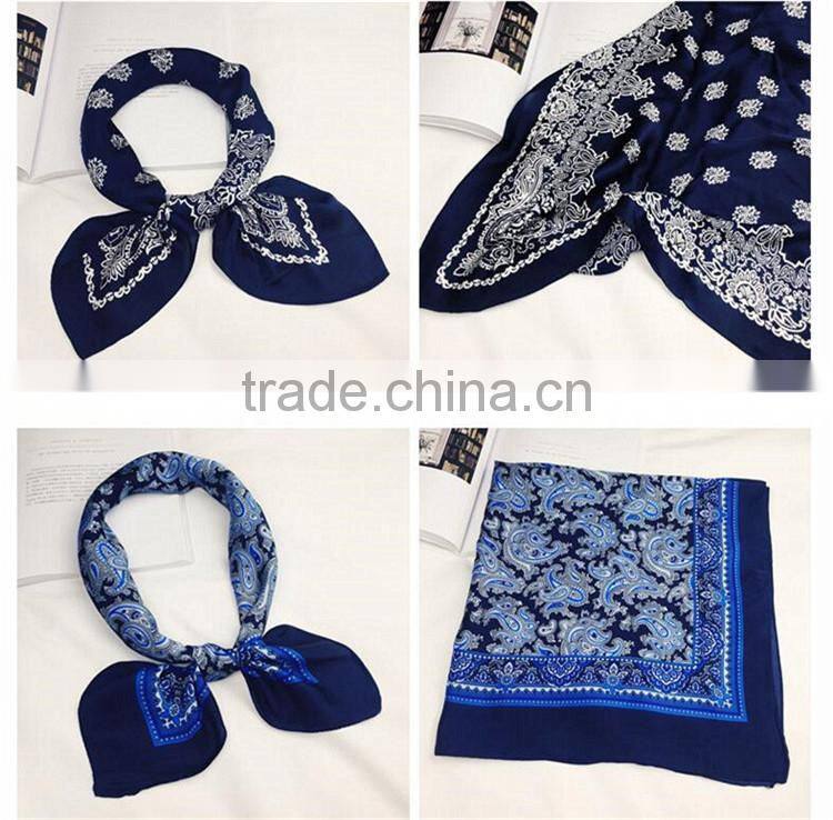 Wholesale fashion customized printing square silk scarf
