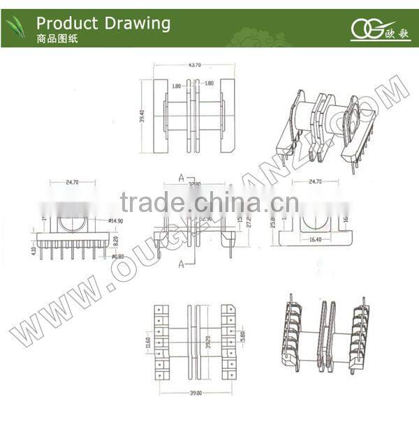 high frequency ETD3945 transformer bobbin for ferrite core
