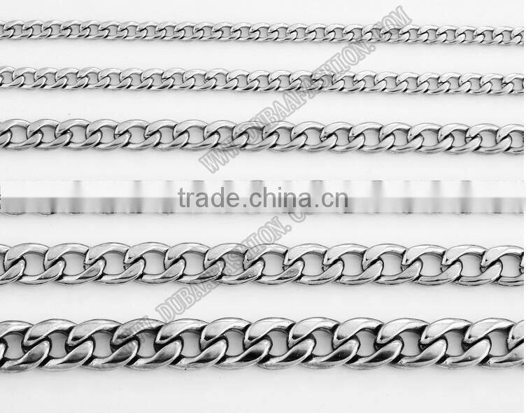 Stainless Steel Curb Link Necklace Chain Popular Men Heavy Steel Chain Necklace