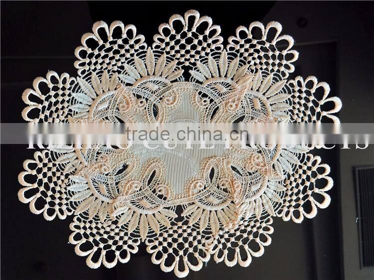 White Lace Round Rectangular Placemats and Coaster