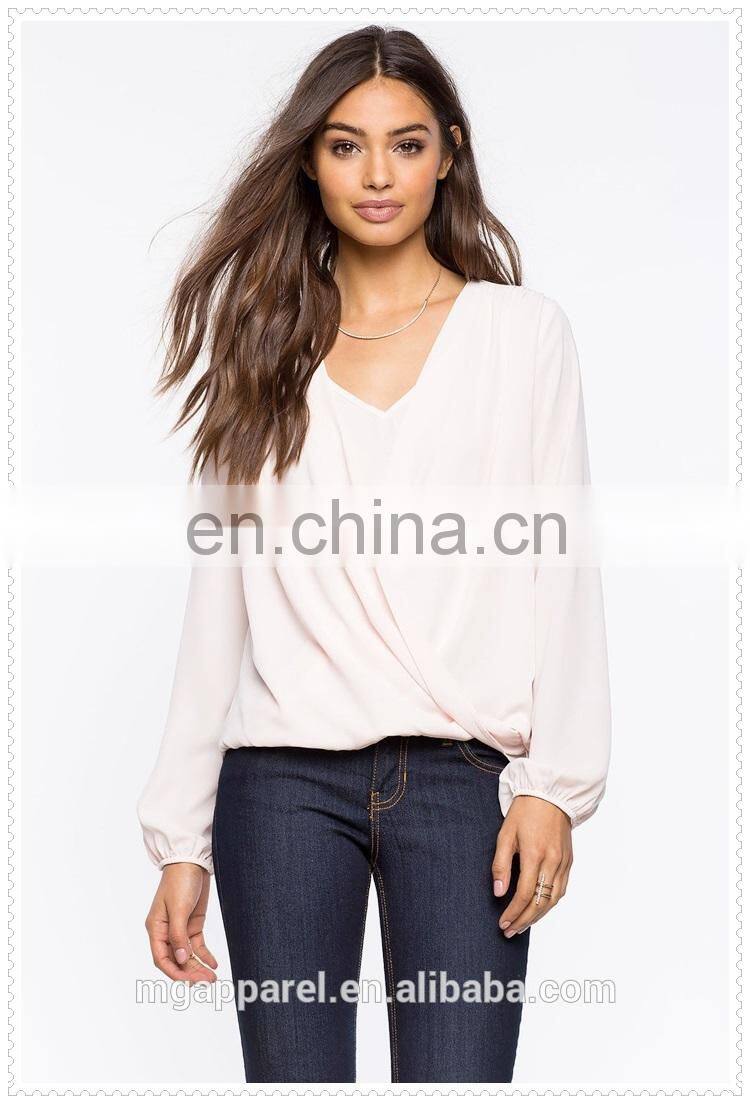 new arrival chinese v neck blouse for girl fashion designs wholesale alibaba