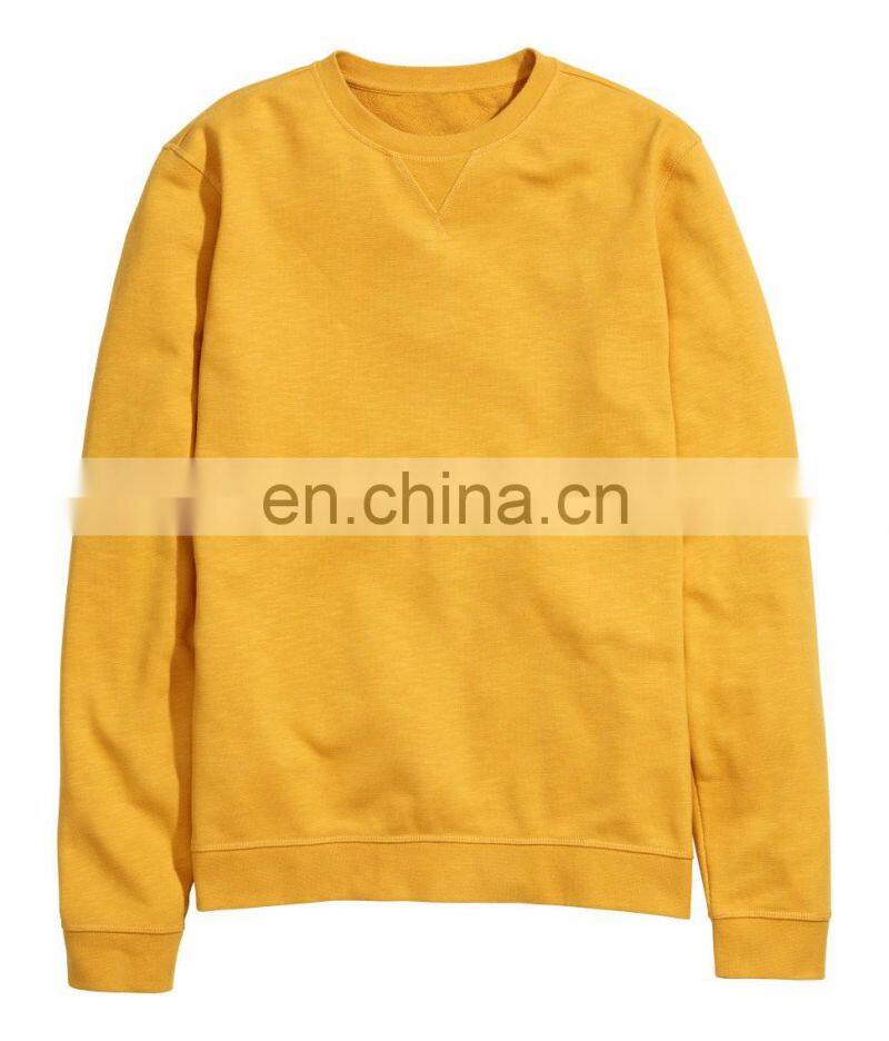 Mens long sleeved sweatshirt with ribbing cuffs and hem