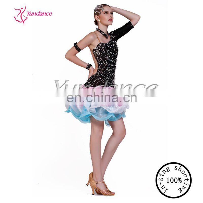 2016 Kids Beaded Kids Latin Dance Dresses L-1333