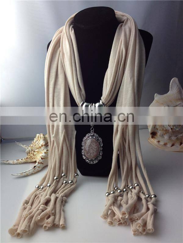 Ladies charming beads pendant scarf online wholesale