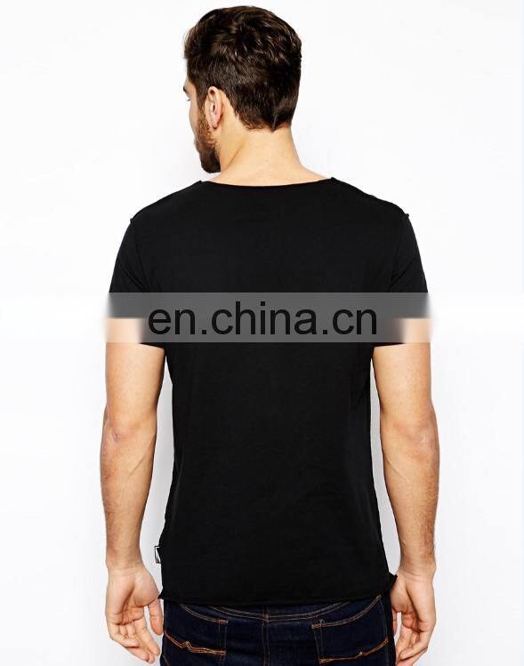wholesale fashion v-neckline short sleeve mens t shirt OEM t shirt from garment factory t shirt for men