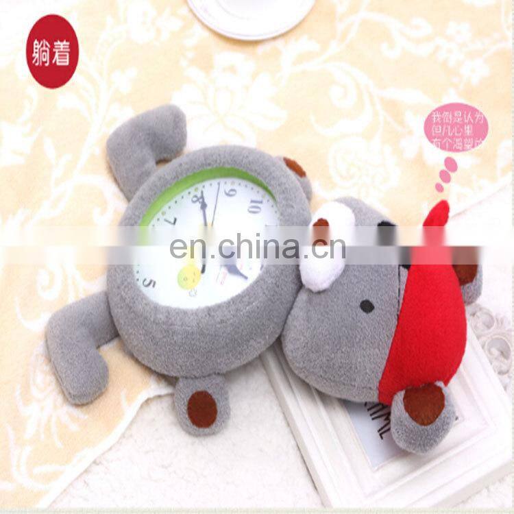 New design practical creative plush wall clock for sale Kids Gifts Plush cute animal Clock
