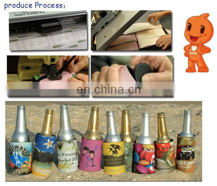 Sublimation Tempreature Collapsible Stubby Cooler Holder Neoprene Bottle Cooler