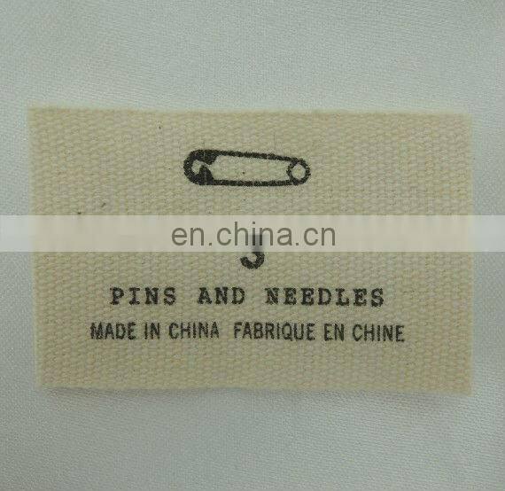 100% cotton brand end fold silk screen printed label for clothing