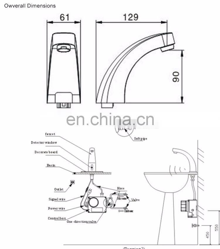 Modern Bathroom Auto Stop Basin Faucet CE certificated