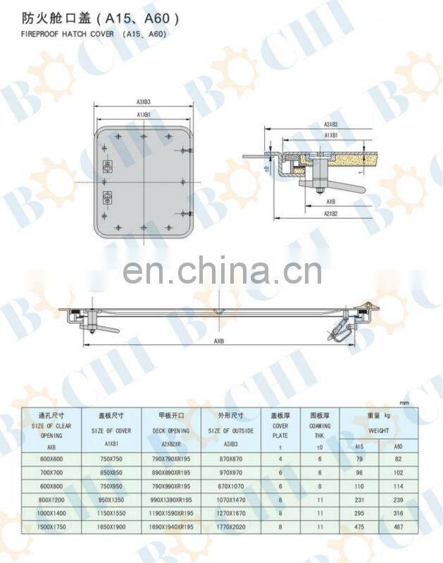 Ship Customized Hinged Steel Watertight Hatch Cover