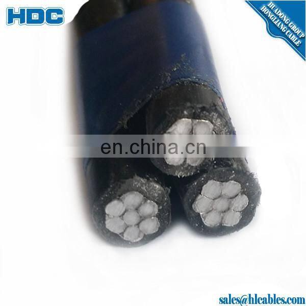 IEC 60287 Standard Aerial bundle conductor ABC cable 3x95+50mm2 Black XLPE insulation Aluminum conductor