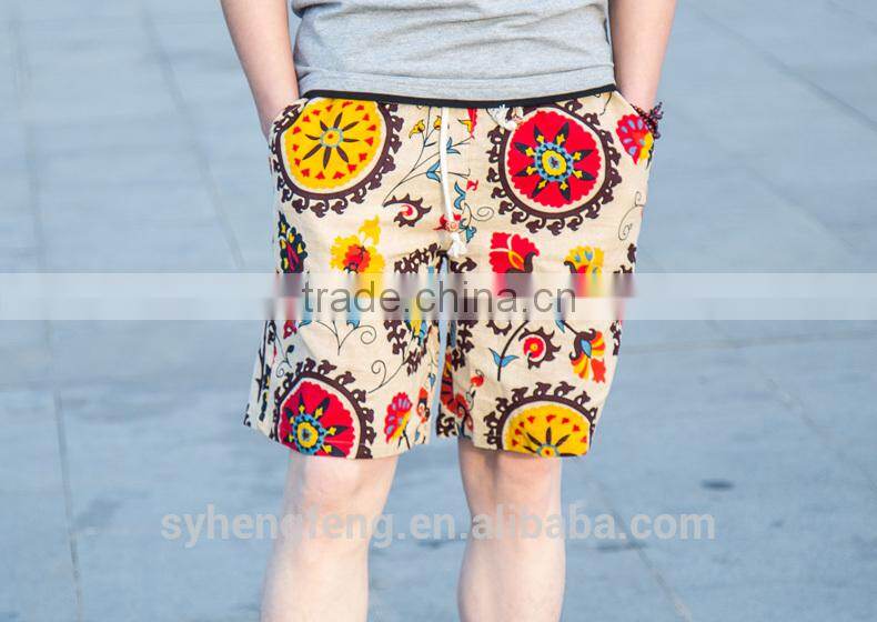 2016 summer beach wear printing young short pants for man