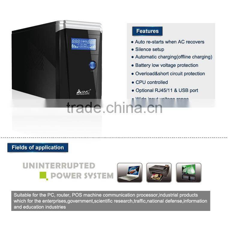 600va~1500va LED Series Metal CPU Control RJ45/USB 3steps AVR UPS