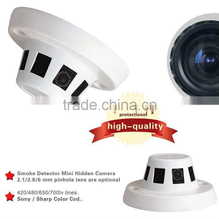1/3" Sony CCD High definition 800TVL CCTV hidden camera look like smoke detector with 2.1mm/2.8mm/3.6mm-6mm lens