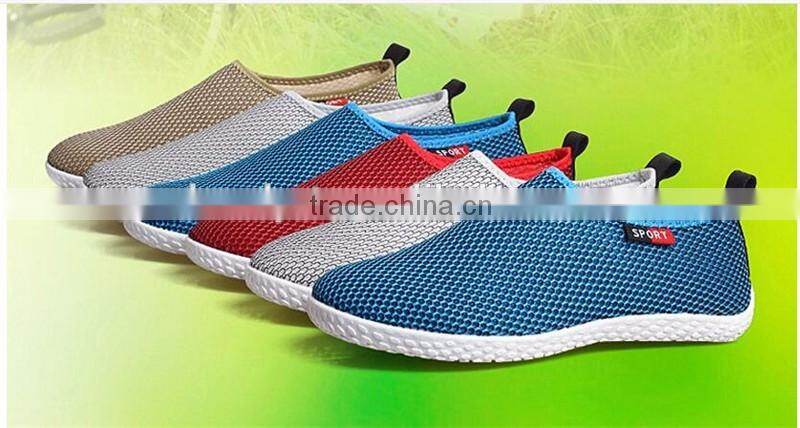 men summer breathable running mesh fabric felxible stretch sneakers shoes
