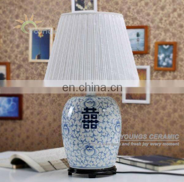 antique ceramic table lamp for hotel made in jingdezhen