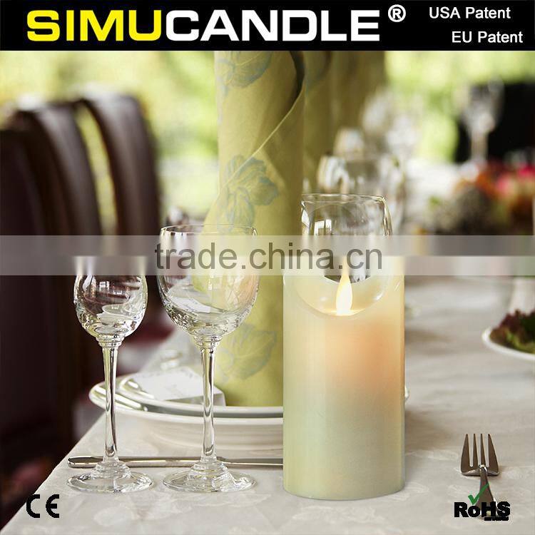 moving wick candle remote with timer function and USA & EU patents for home decoration