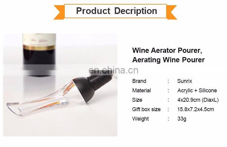 Sustainable Acrylic and Silicone Red Wine Aerator wine Pourer